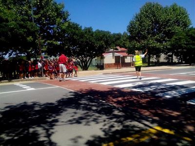 Holy Cross Primary principal regulates traffic