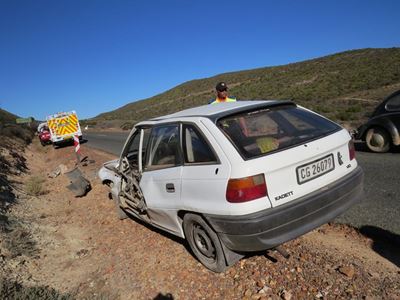 Motor rol op Oudtshoorn-pad