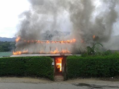 Huis brand af in Blanco