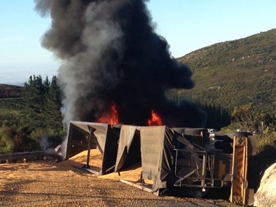 Trok brand op Robinsonpas