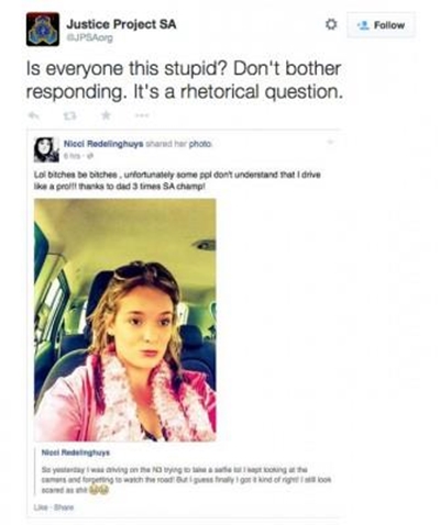 Student's driving selfie sets off furious criticism
