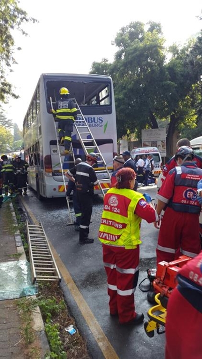Driver killed, 41 injured in bus collision
