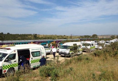 Dozens trapped as trains collide