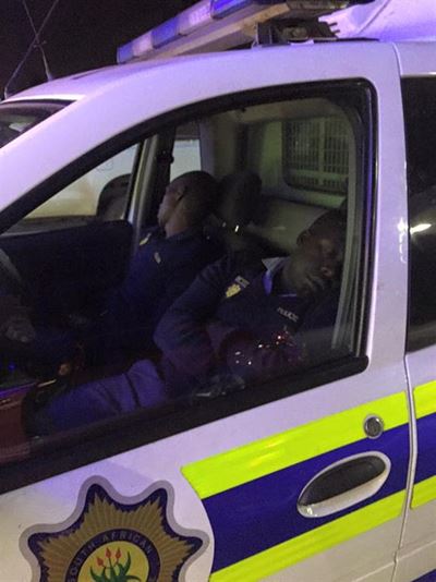 Police officers caught sleeping on duty