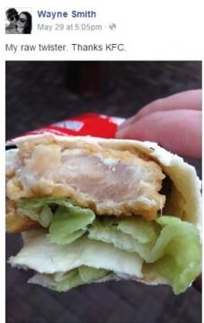 Complaints about raw KFC
