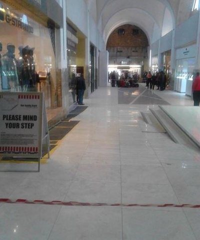 Portion of ceiling collapses at Sandton City