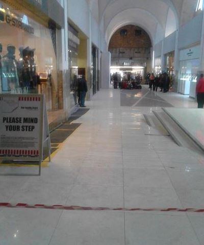 Portion of ceiling collapses at Sandton City