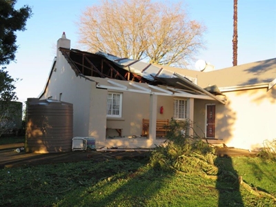 Gale force winds take roof and trees
