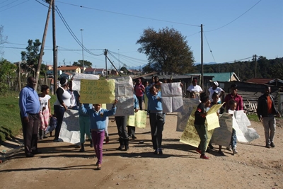 Children protest against drugs