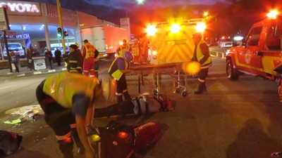 Couple flung off bike during accident