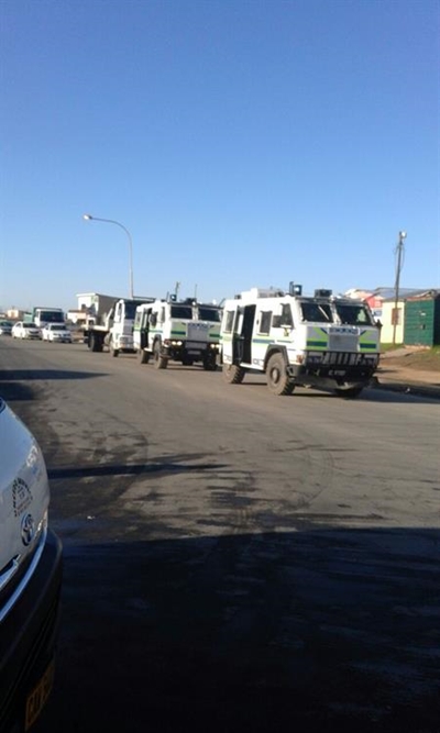 Heavy police presence at taxi protest
