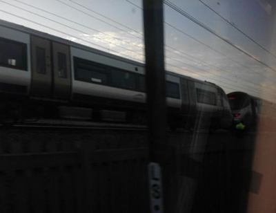 Gautrain stops on tracks