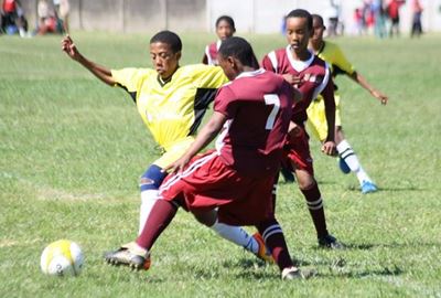 Youngsters battle it out on the soccer field