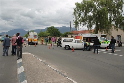 Motorcyclist hospitalised after accident