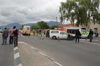 Motorcyclist hospitalised after accident