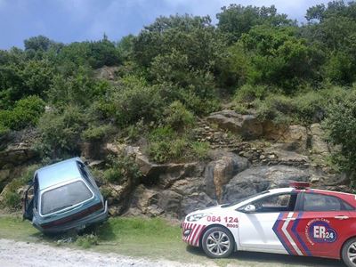 Car crashes through barrier