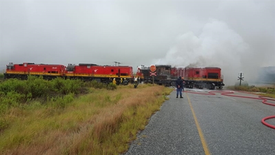 Trein slaan aan die brand