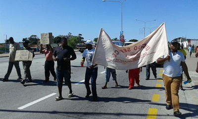 Protest moves down Nelson Mandela Boulevard