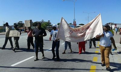 Protest moves down Nelson Mandela Boulevard