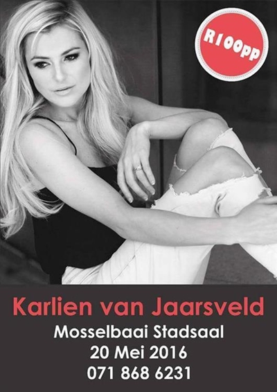Karlien van Jaarsveld in Mosselbaai