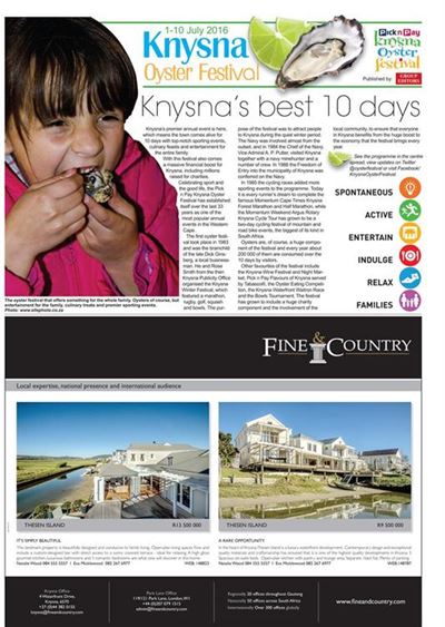 2016 Knysna Oyster Festival supplement