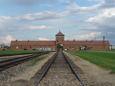 Pope Francis prays in silence at former Auschwitz-Birkenau camp