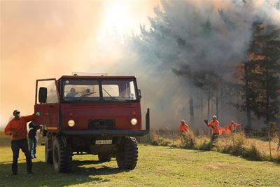 Firemen battle George fires