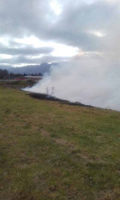 Brand in industriële area