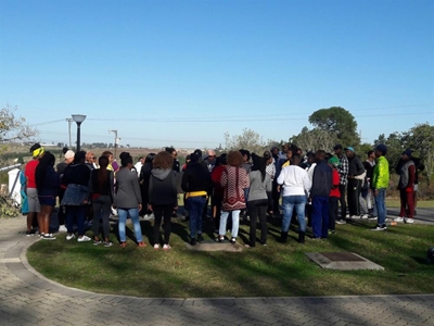 Students protesting at NMMU