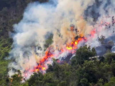 Part of Outeniqua Mountains on fire