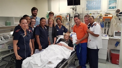 Stomach cramp turns out to be a baby boy