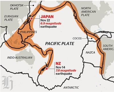 Ring of Fire: Countries constantly struck by earthquakes