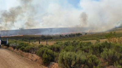 Veld fire in Rust en Vrede waterfall area