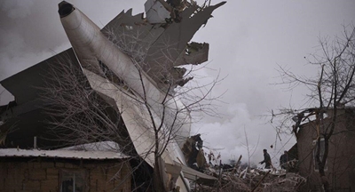 Cargo plane crashes into Kyrgyzstan homes