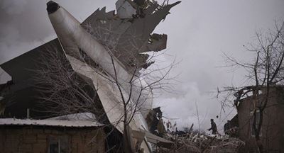 Cargo plane crashes into Kyrgyzstan homes