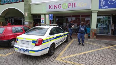 Police vehicle in disabled parking