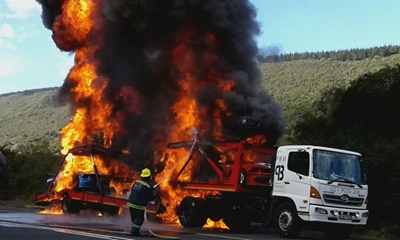 Update: Iconic race cars up in flames