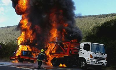 Update: Iconic race cars up in flames