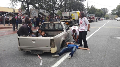 Simulated accident closes Main Road