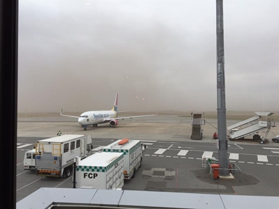 Gale force wind wreaks havoc at airport