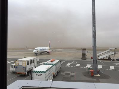 Gale force wind wreaks havoc at airport
