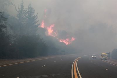 Fire rages out of control east of Sedgefield