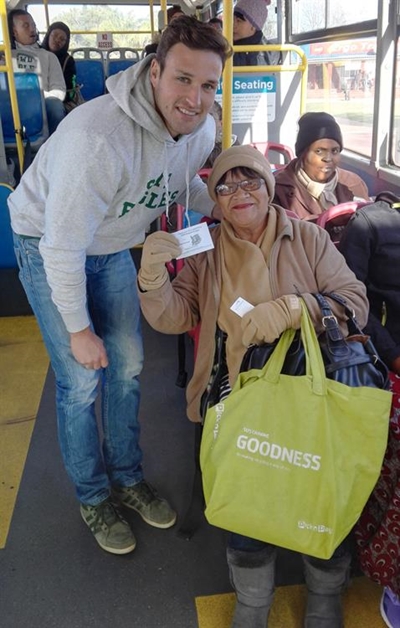 Rugby players surprise bus passengers