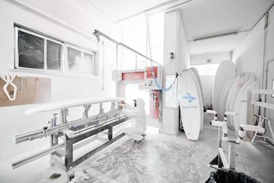 A co-working space for surfboard shapers