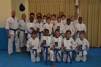 Blue and brown belts graded
