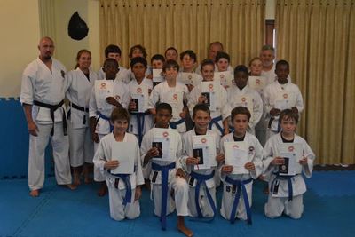 Blue and brown belts graded