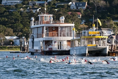 Dragon swimmers brave icy water