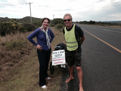 Walking from Cape Town to Durban for cancer