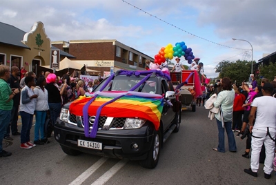 Rainbow flag flying high