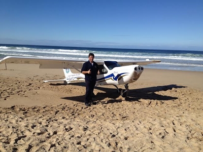 Update: Emergency landing on beach